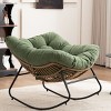 Lounge Rocking Chair,Chenille Upholstered Nursery Rocking Chair,Modern Rocking Chair with Metal Frame for Living Room,Apartment,Bedroom-Koiai - 3 of 4