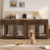 COZONY 71" Dog Crate Furniture for 2 Dogs, Wooden Double Crate with Divider Doors Large Indoor Dog Kennel TV Stand End Table for Large Medium Breeds - 2 of 4