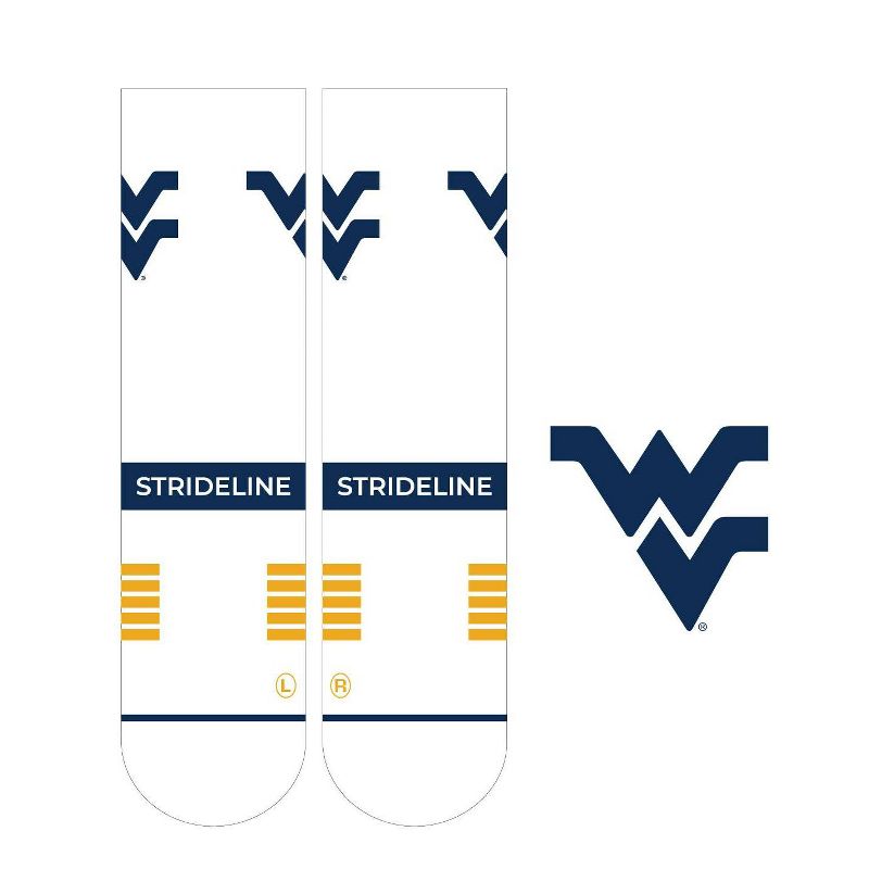 NCAA West Virginia Mountaineers Premium Knit Crew Socks - White, 3 of 5