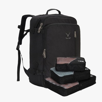 Hynes Eagle Compass 38L Carry On Backpack x PackPal Cube Set-Black