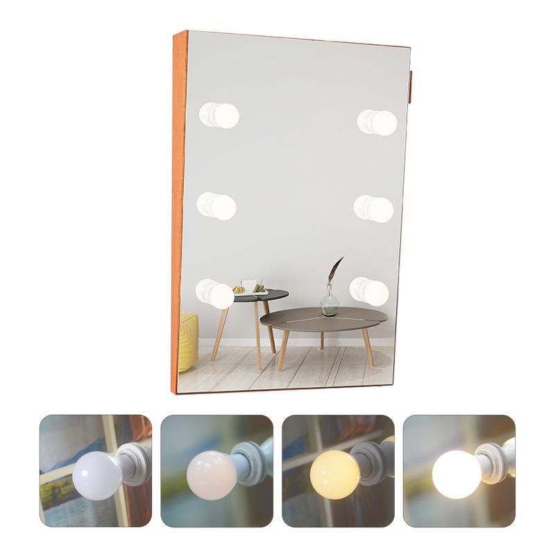 Kayla 35.4" Solid Wood Frame Wall Mirror for  Wall Vanity Mirror Makeup Mirror Dressing Mirror with LED Bulbs-The Pop Home, 2 of 9