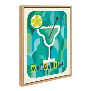 Kate & Laurel All Things Decor 18"x24" Sylvie MCM Margarita Framed Wall Art by Rachel Lee Natural Colorful Mid-Century Drink Wall Art - 1 of 4
