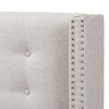 Queen Ginaro Modern and Contemporary Fabric Button Tufted Nail Head Winged Headboard Gray - Baxton Studio: Elegant Design, MDF Frame, Spot Clean - 3 of 4