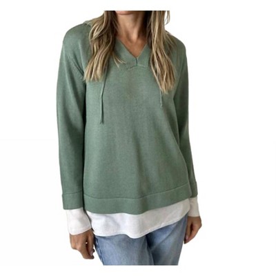 Women's Abigail V-Neck Pullover Hoodie Sweater - SIX/FIFTY