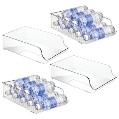 iDesign Set of 4 Water Bottle Organizer for Fridge - Clear, USA Made