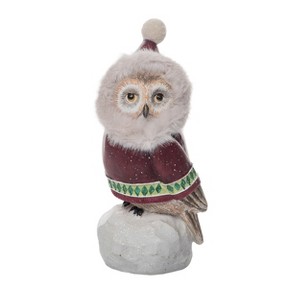 Transpac Resin 9 in. Multicolored Christmas Snowy Owl Figurine - 1 of 2
