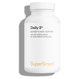 SuperSmart Daily3 + Bio PQQ - Multivitamin with 45 essential nutrients | Non-GMO & Gluten-Free - 60 Capsules - 1 of 1