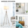 59" Tripod Floor Lamp with 14.5" White Fabric Shade, Mid-Century Modern Steel Floor Lamp for Living Room Décor-The Pop Home - 2 of 4