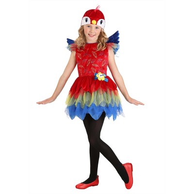 HalloweenCostumes.com Girl's Colorful Parrot Costume | Tropical Bird Dress with Wings & Headpiece | Vibrant Toddler & Kids' Outfit for Dress-Up