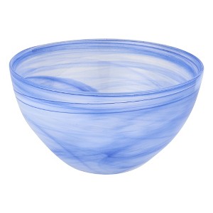 HomeRoots 6" Blue And White Alabaster Glass Round Candy or Nut Bowl - 1 of 4