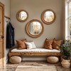 LuxenHome 3-Piece Round Rubberwood Frame Accent Wall Mirror Set Brown - 2 of 4