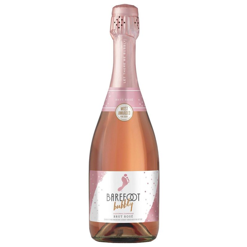 Barefoot Bubbly Brut Rose Champagne Sparkling Wine - 750ml Bottle, 1 of 6