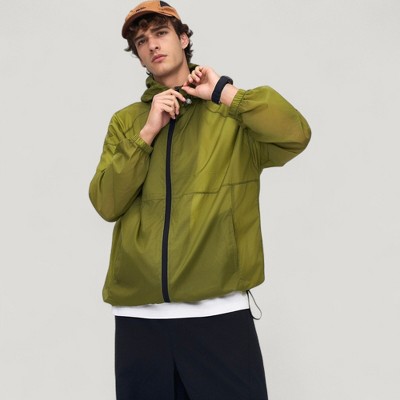 Anna-Kaci Active Men's Lightweight Hooded Zip-Up Windbreaker Jacket with Elastic Cuffs - Medium, Green — фото 2