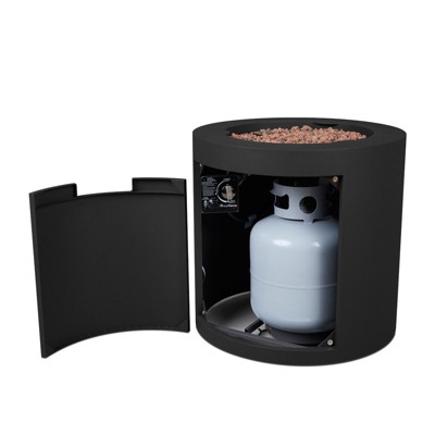 Hephaestus 24" Black Steel Round Propane Fire Pit Table