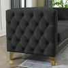 NicBex Velvet Corner Sofa,L-Shaped Sectional Couch with 3 Cushions for Living Room,Apartment,Office,Black - image 4 of 4