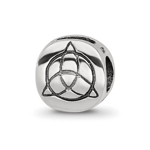 Black Bow Jewelry Sterling Silver Celtic Trinity Bead Charm - 1 of 4