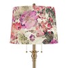 360 Lighting Dyna 58"H Antique Brass and Floral Velvet Shade 2-Light Floor Lamp - 2 of 4