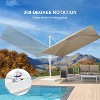 PURPLE LEAF Patio Umbrella White Cantilever Offset Umbrella Square Outdoor Umbrella with 360-degree Rotation for Garden Deck Pool - 3 of 4