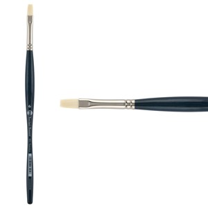Borciani e Bonazzi Unico Bianco Synthetic Series 831 Paint Brush, Flat 6 - Acrylic, Oil, Gel, Impasso Painting - Ergonomic Handle, Cruelty-Free, Brass - 1 of 4