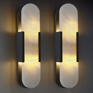 CityFurn Alabaster Wall Sconces Modern Bathroom Vanity Light (Set of 2) - 1 of 4