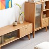 70-Inch TV Cabinet with Glass Doors,Two Drawer Storage Space, North America A-Grade Solid Beech Cabinet, TV Stand for Living Room, Easy Assembly - 4 of 4