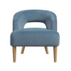 Sapphtopaz 1pc Accent Chair Unique Style Velvet Plush Seat Solid Wood Legs Lounge Chair Living Room Chair Comfy Chair for Living Room Bedroom Studio - 2 of 4