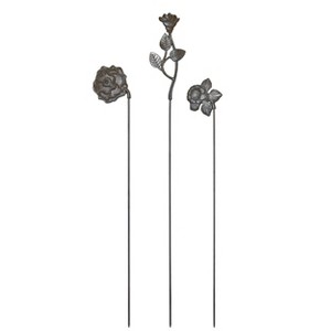 Transpac Iron Distressed Flower Y/S Set of 3 Spring Home Decorations - 1 of 1