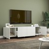 65" Particleboard TV Stand with Metal Legs and 2 Sliding Drawers for Living Room for Living Room and Entryway Entertainment Center - 3 of 4