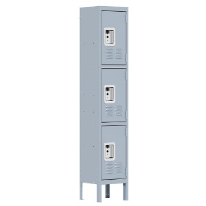 TIRAMISUBEST 66" Metal Storage Locker - 3-Door Locker for Gym, Office, or Home - Assembly Required - 1 of 4