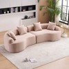 110'' Chenille Compression Curved Modular Sectional Sofa with High-Density Sponge and 4 Accent Pillows - 2 of 4