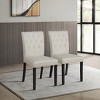 ChaletPosh Black Wooden Dining Chair with Linen Cover - 2 of 4