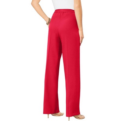 Roaman's Women's Plus Size Tall Wide Leg Bend Over Pant