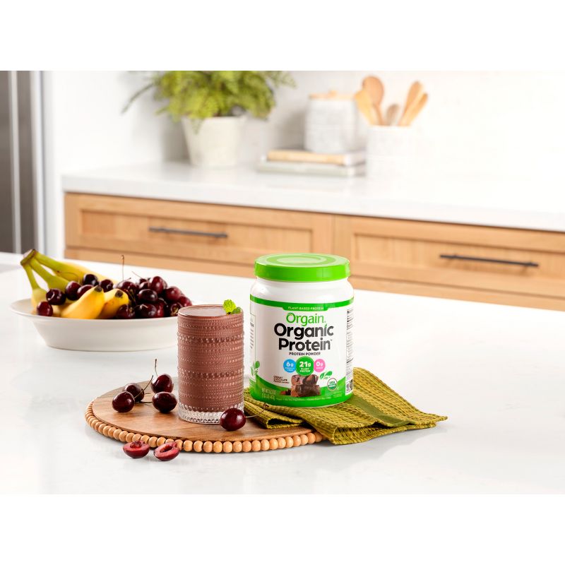 Orgain Organic Vegan Plant Based Protein Powder - Creamy Chocolate Fudge - 16.32oz, 5 of 9