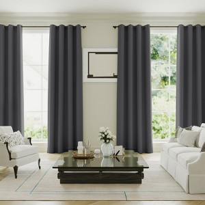 Blackout Curtains Thermal Insulated Heat and Full Light Blocking Curtains for Living Room with Black Liner 2 Panels Set - 1 of 4