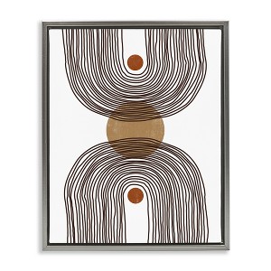 Stupell Industries Asymmetrical Rainbow Reflection Abstract Round Shapes Brown White Floating Frame Canvas Art, Gray, 17" x 21" - 1 of 4