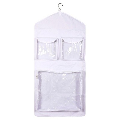 Juvale Double Sided Hanging Gift Wrap Organizer Storage Bag, 23”x46” Wrapping Paper Storage Holder, Holds 9 Gift Wrap, White