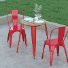 Emma and Oliver Indoor/Outdoor Dining Table, 23.75" Round All Weather Poly Resin Top with Steel Base - 3 of 4