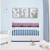 Bacati - Mix n Match Chevron/Dots Crib Rail Guard set of 2 Covers Navy/Red - 4 of 4