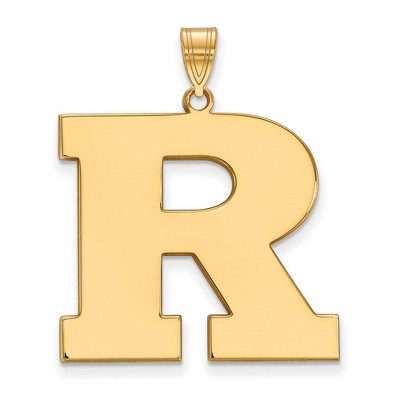 Black Bow Jewelry 14k Yellow Gold Rutgers Scarlet Knights NCAA Extra Large Pendant