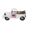 Transpac Metal 22 in. White Christmas Tree Farm Truck Décor - 2 of 4