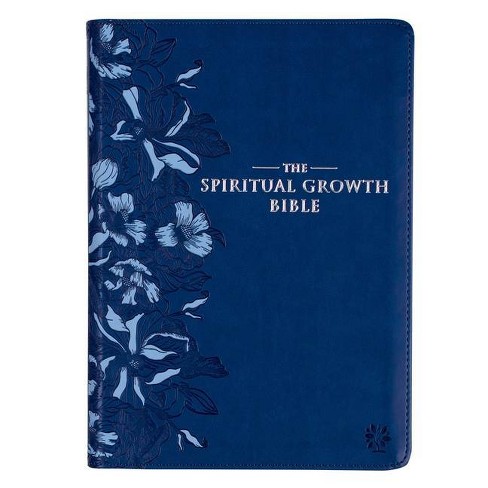 The Spiritual Growth Bible, Study Bible, NLT - New Living Translation Holy Bible, Faux Leather, Navy - (Leather Bound) - image 1 of 1