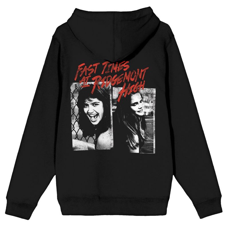 Fast Times At Ridgemont High Stacy & Linda Photo Art Long Sleeve Black Adult Zip-Up Hoodie, 2 of 5