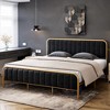 Velvet Upholstered Bed Frame with Headboard - 4 of 4