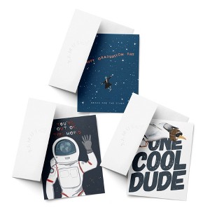 Celebration/Graduation Greeting Card Pack Sets (3 ct, Assorted) Stars Graduation, Out Of This World, One Cool Dude by Ramus & Co - 1 of 4