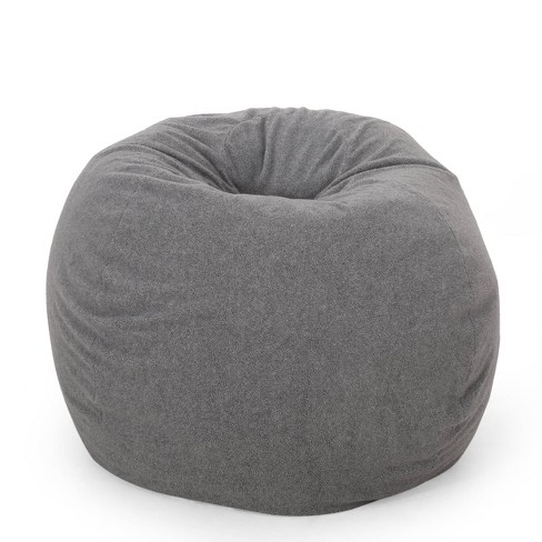 5'newalla Modern Shearling Bean Bag Gray - Christopher Knight Home : Target