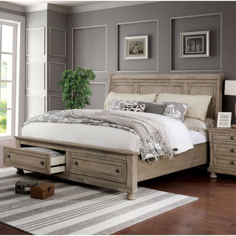 Eastern King Earl Footboard Drawers Sleigh Bed Gray - HOMES: Inside + Out, 3 of 6