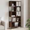 vidaXL Bookcase Standing Bookshelf for Office Living Room Engineered Wood - Smoked Oak - 2 of 4