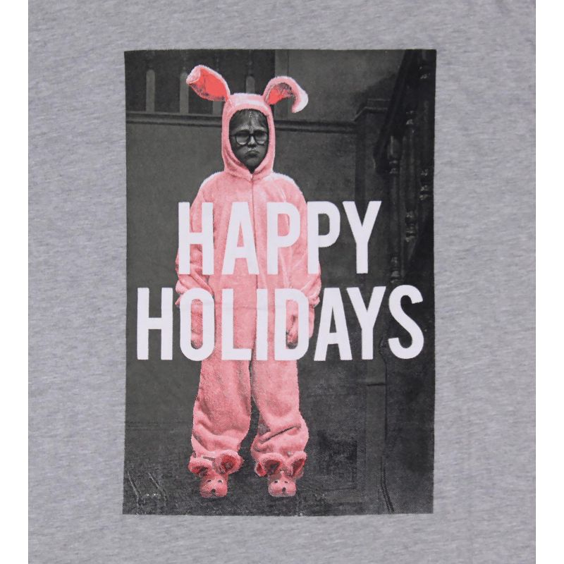 A Christmas Story Men's Ralphie Bunny Suit Happy Holidays Adult T-Shirt, 3 of 5