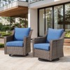 Belord Patio Swivel Rocking Chairs Set of 2, All Weather PE Wicker Patio Furniture Swivel Glider Rocker Chair with Wide Armrest and Deep Seat - 2 of 4