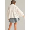 Women's Button Front Tie Sleeve Top - MIOU MUSE - 3 of 4